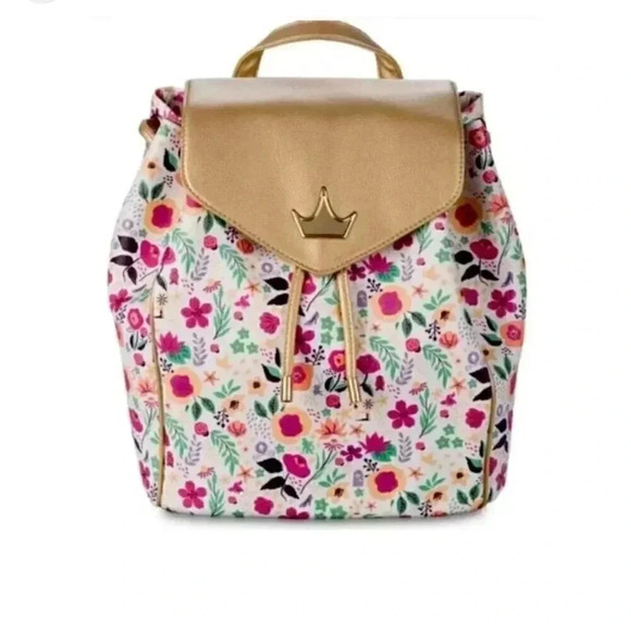 Disney Parks Floral Princess Icons Backpack  b12 - Picture 1 of 3